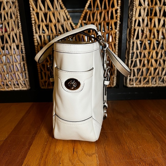 Coach Ivory/Bone Leather Shoulder Bag - Picture 6 of 7